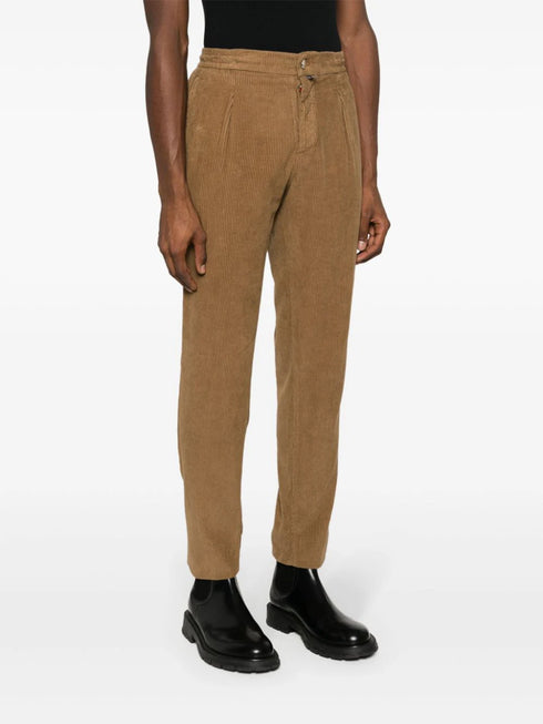 corduroy slim-cut trousers